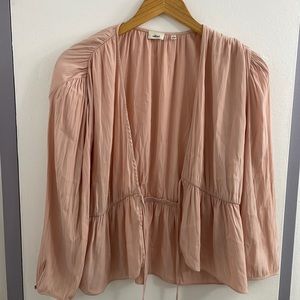 Wilfred Aritzia Shanina Blouse Top size L blush pink